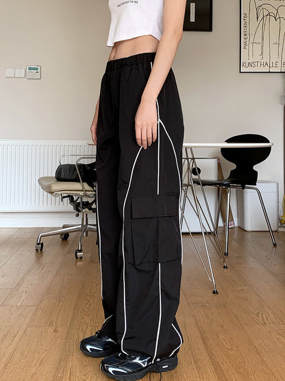 Dorothy Casual  High-Waisted Jogger Pants Loose Patchwork Cargo Pants Women's Color-Blocking