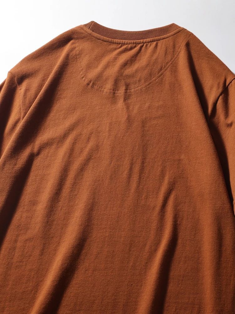 Summer men's American retro 220g technology sanding heavy industry wash cotton Ami khaji printed short sleeve solid color T-shirt