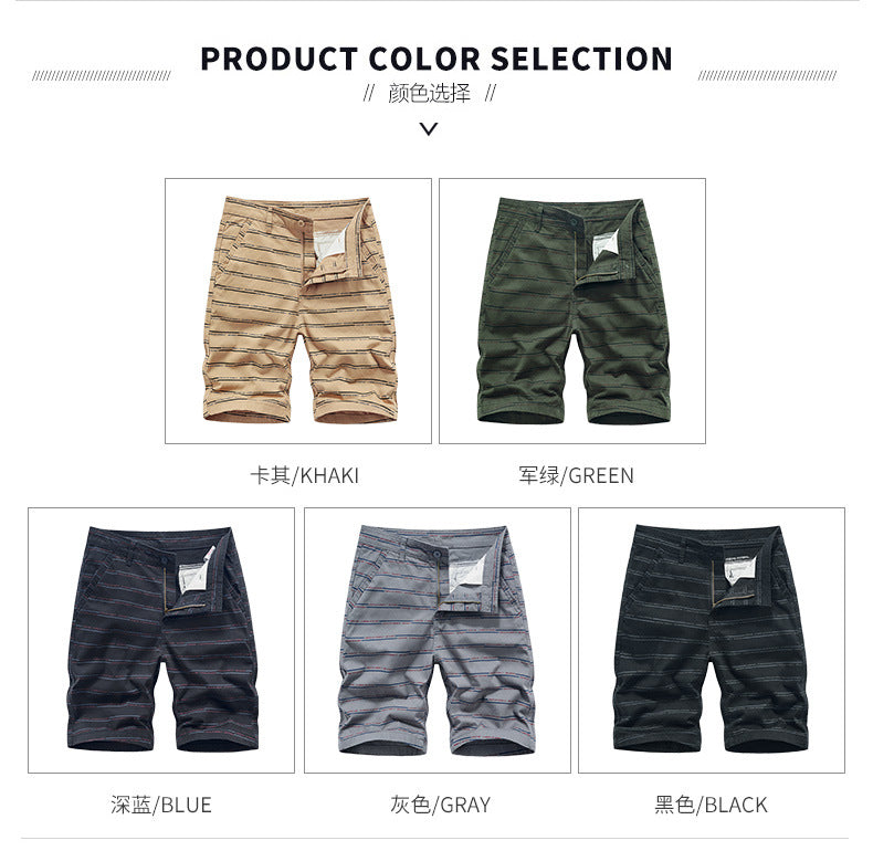 Casual Shorts Summer Men's Japanese-style Tooling All-match Solid Color Striped Claw Pants Boys Running Sports Men's Pants