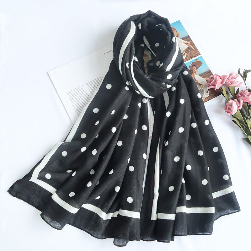 Cross-border Cotton and Linen Scarf Women's Japanese and Korean High-end Fashion Scarf Spring and Summer Sunscreen Warm Shawl Simple Scarf