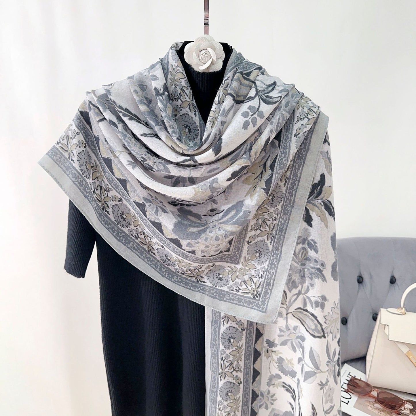 Cross-border Cotton and Linen Scarf Women's Japanese and Korean High-end Fashion Scarf Spring and Summer Sunscreen Warm Shawl Simple Scarf