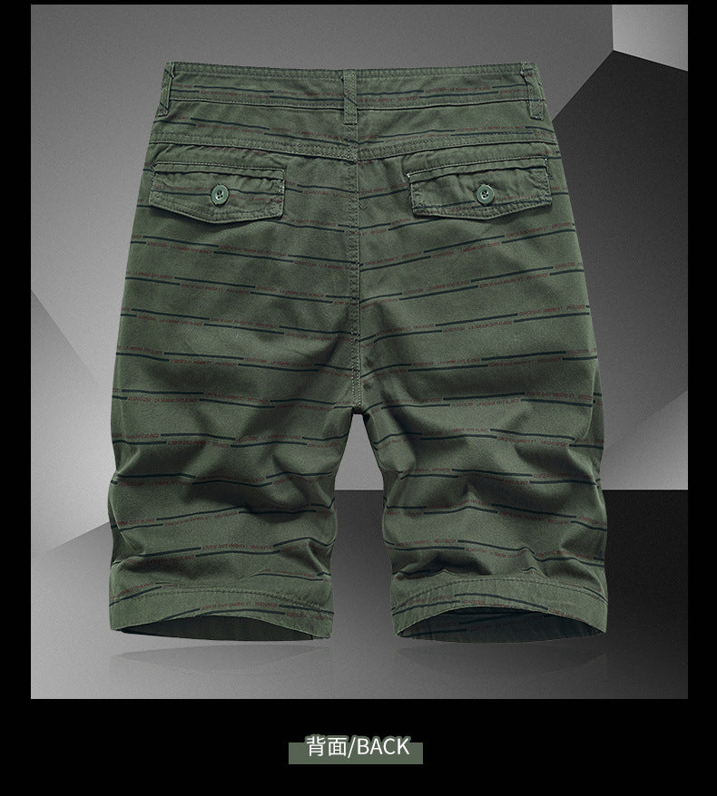 Casual Shorts Summer Men's Japanese-style Tooling All-match Solid Color Striped Claw Pants Boys Running Sports Men's Pants
