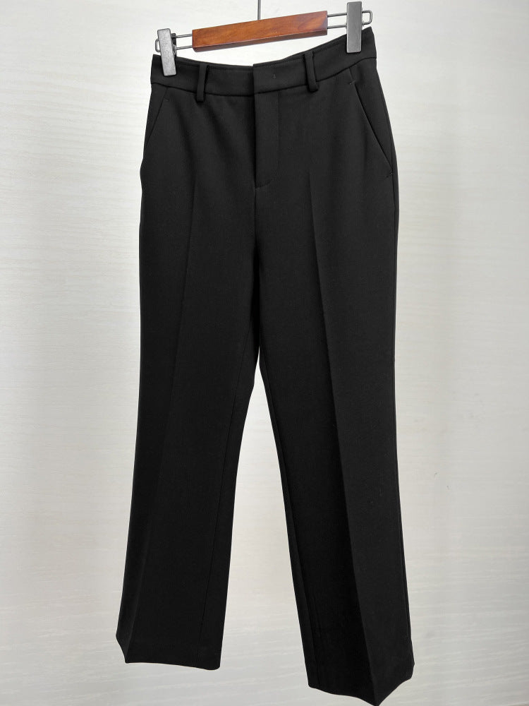24 Spring and Autumn New Style Women's Suit Pants with Strong Draping Effect, Comfortable and Non-Tight, Commuter Pencil Pants, Versatile Nine-Point Straight-Leg Pants, High Waist