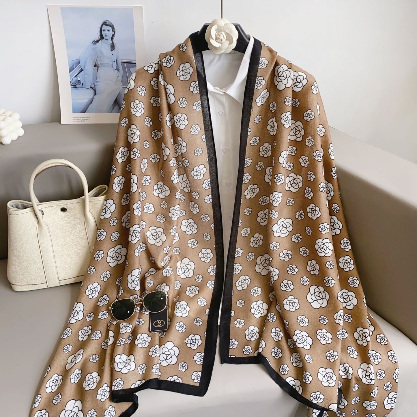 Cross-border Cotton and Linen Scarf Women's Japanese and Korean High-end Fashion Scarf Spring and Summer Sunscreen Warm Shawl Simple Scarf