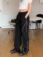 Dorothy Casual  High-Waisted Jogger Pants Loose Patchwork Cargo Pants Women's Color-Blocking