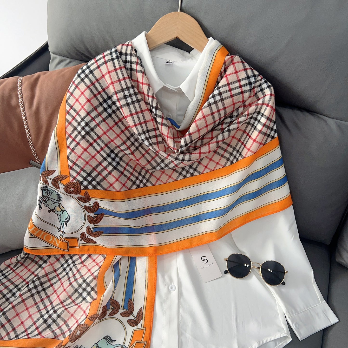 Cross-border Cotton and Linen Scarf Women's Japanese and Korean High-end Fashion Scarf Spring and Summer Sunscreen Warm Shawl Simple Scarf