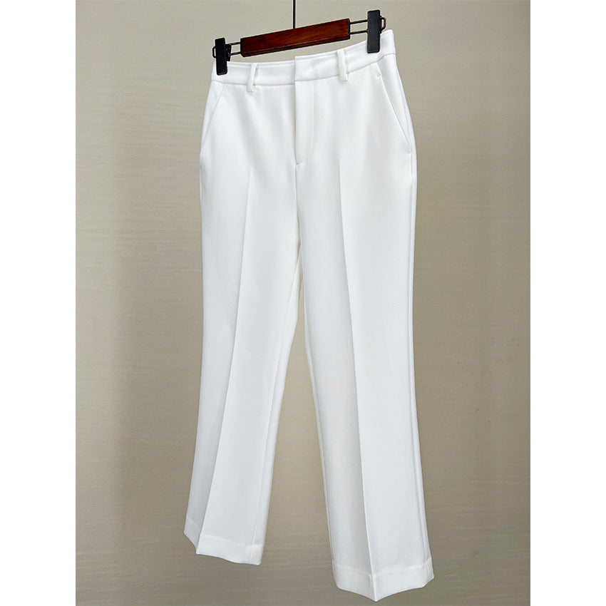 24 Spring and Autumn New Style Women's Suit Pants with Strong Draping Effect, Comfortable and Non-Tight, Commuter Pencil Pants, Versatile Nine-Point Straight-Leg Pants, High Waist
