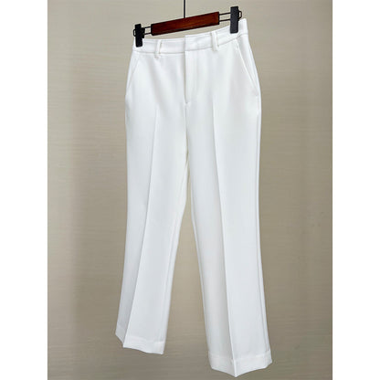 24 Spring and Autumn New Style Women's Suit Pants with Strong Draping Effect, Comfortable and Non-Tight, Commuter Pencil Pants, Versatile Nine-Point Straight-Leg Pants, High Waist
