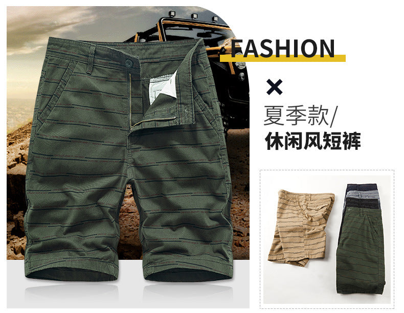 Casual Shorts Summer Men's Japanese-style Tooling All-match Solid Color Striped Claw Pants Boys Running Sports Men's Pants