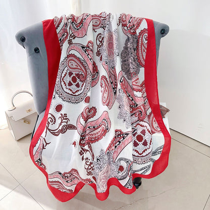 Cross-border Cotton and Linen Scarf Women's Japanese and Korean High-end Fashion Scarf Spring and Summer Sunscreen Warm Shawl Simple Scarf