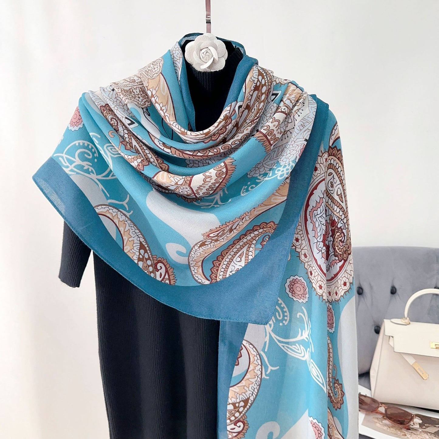 Cross-border Cotton and Linen Scarf Women's Japanese and Korean High-end Fashion Scarf Spring and Summer Sunscreen Warm Shawl Simple Scarf
