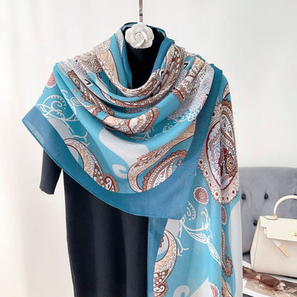 Cross-border Cotton and Linen Scarf Women's Japanese and Korean High-end Fashion Scarf Spring and Summer Sunscreen Warm Shawl Simple Scarf