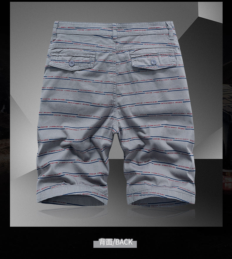 Casual Shorts Summer Men's Japanese-style Tooling All-match Solid Color Striped Claw Pants Boys Running Sports Men's Pants