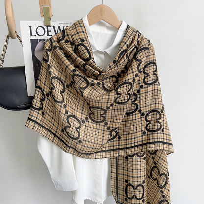 Cross-border Cotton and Linen Scarf Women's Japanese and Korean High-end Fashion Scarf Spring and Summer Sunscreen Warm Shawl Simple Scarf