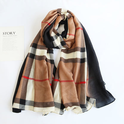 Cross-border Cotton and Linen Scarf Women's Japanese and Korean High-end Fashion Scarf Spring and Summer Sunscreen Warm Shawl Simple Scarf