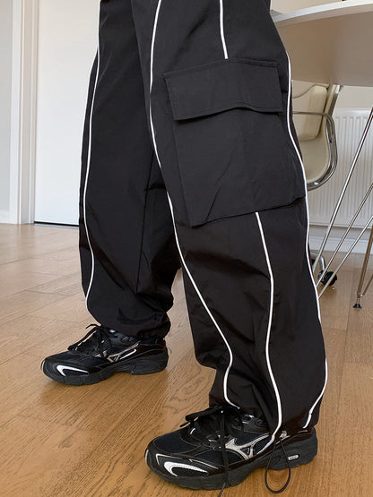 Dorothy Casual  High-Waisted Jogger Pants Loose Patchwork Cargo Pants Women's Color-Blocking