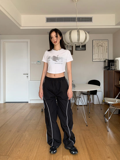 Dorothy Casual  High-Waisted Jogger Pants Loose Patchwork Cargo Pants Women's Color-Blocking