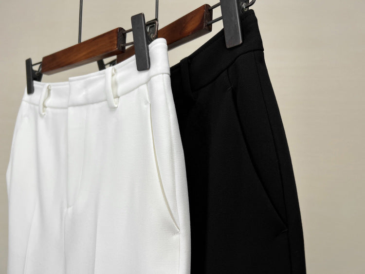 24 Spring and Autumn New Style Women's Suit Pants with Strong Draping Effect, Comfortable and Non-Tight, Commuter Pencil Pants, Versatile Nine-Point Straight-Leg Pants, High Waist