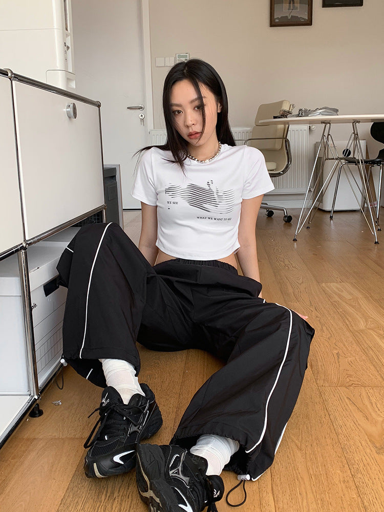 Dorothy Casual  High-Waisted Jogger Pants Loose Patchwork Cargo Pants Women's Color-Blocking