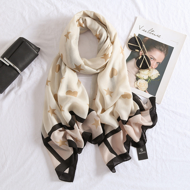 Cross-border Cotton and Linen Scarf Women's Japanese and Korean High-end Fashion Scarf Spring and Summer Sunscreen Warm Shawl Simple Scarf