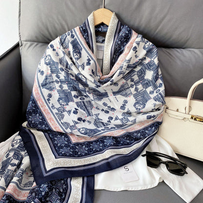 Cross-border Cotton and Linen Scarf Women's Japanese and Korean High-end Fashion Scarf Spring and Summer Sunscreen Warm Shawl Simple Scarf
