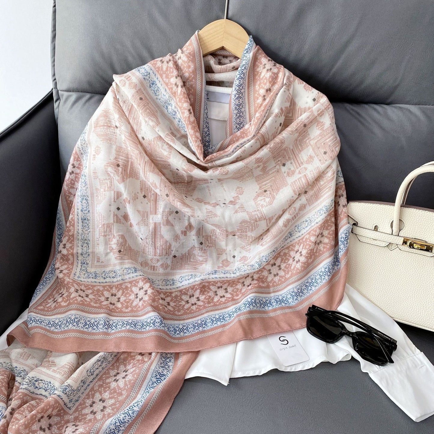 Cross-border Cotton and Linen Scarf Women's Japanese and Korean High-end Fashion Scarf Spring and Summer Sunscreen Warm Shawl Simple Scarf