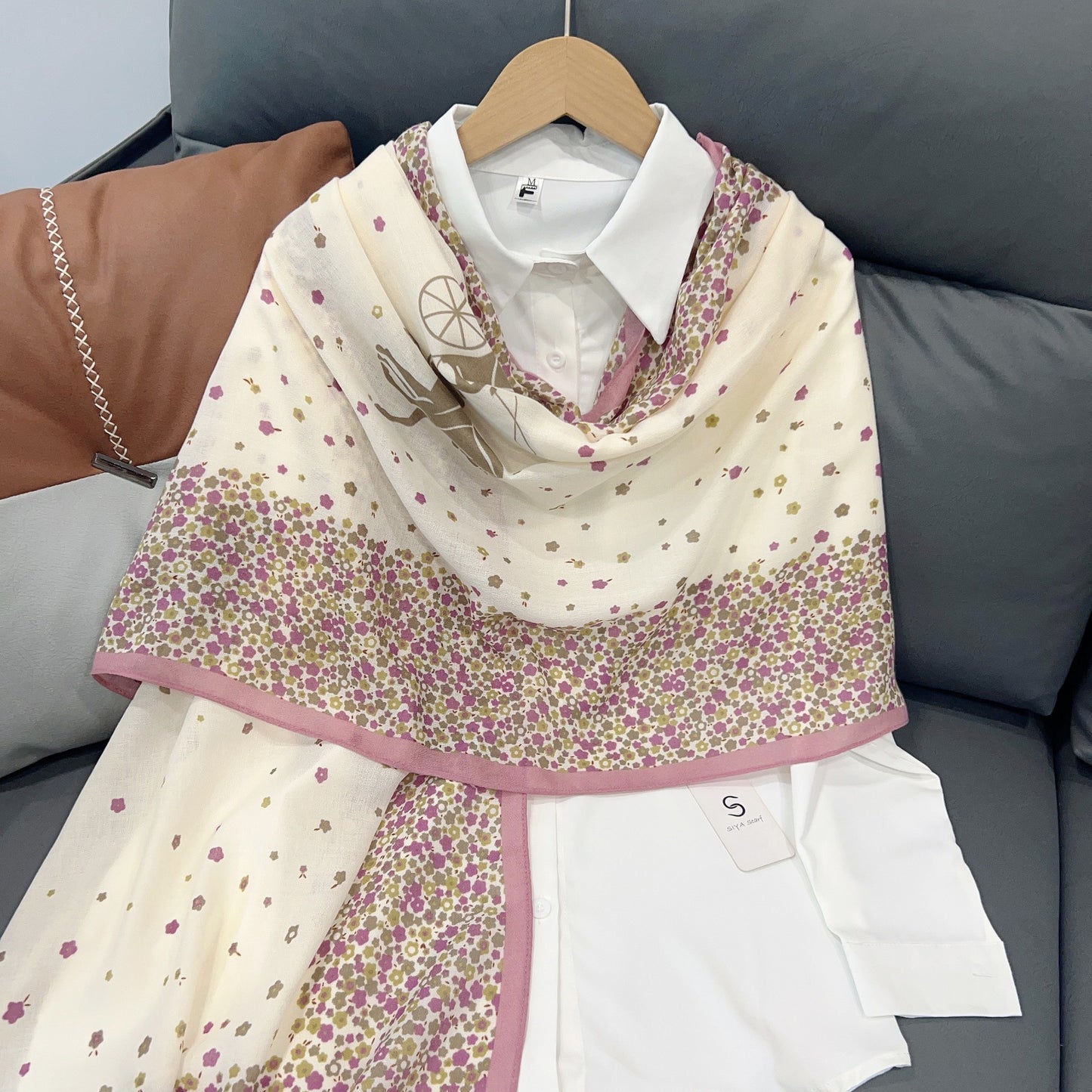 Cross-border Cotton and Linen Scarf Women's Japanese and Korean High-end Fashion Scarf Spring and Summer Sunscreen Warm Shawl Simple Scarf