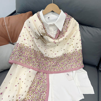 Cross-border Cotton and Linen Scarf Women's Japanese and Korean High-end Fashion Scarf Spring and Summer Sunscreen Warm Shawl Simple Scarf