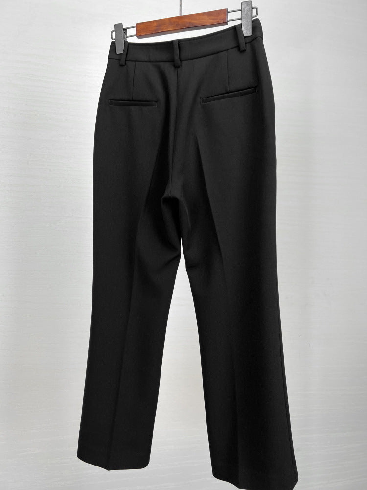 24 Spring and Autumn New Style Women's Suit Pants with Strong Draping Effect, Comfortable and Non-Tight, Commuter Pencil Pants, Versatile Nine-Point Straight-Leg Pants, High Waist
