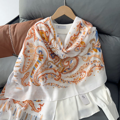 Cross-border Cotton and Linen Scarf Women's Japanese and Korean High-end Fashion Scarf Spring and Summer Sunscreen Warm Shawl Simple Scarf