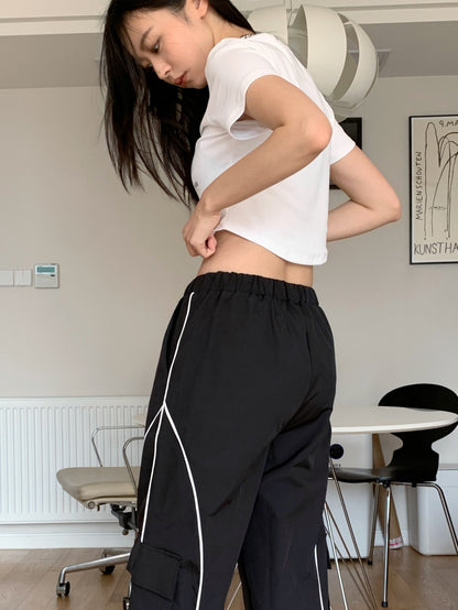 Dorothy Casual  High-Waisted Jogger Pants Loose Patchwork Cargo Pants Women's Color-Blocking