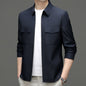 2026 Spring New Men's Jacket with Turn-Down Collar, Workwear Pockets, Short Style, Casual Top for Young and Middle-Aged Men, Trendy Men's Fashion