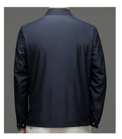 2026 Spring New Men's Jacket with Turn-Down Collar, Workwear Pockets, Short Style, Casual Top for Young and Middle-Aged Men, Trendy Men's Fashion