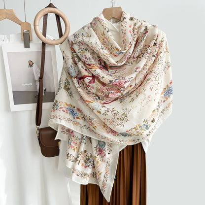 Cross-border Cotton and Linen Scarf Women's Japanese and Korean High-end Fashion Scarf Spring and Summer Sunscreen Warm Shawl Simple Scarf