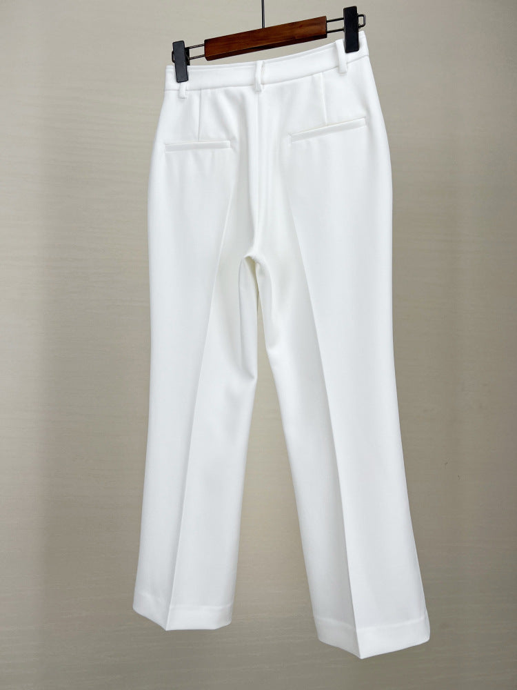 24 Spring and Autumn New Style Women's Suit Pants with Strong Draping Effect, Comfortable and Non-Tight, Commuter Pencil Pants, Versatile Nine-Point Straight-Leg Pants, High Waist
