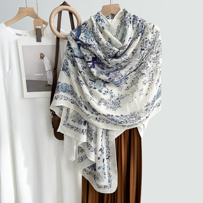 Cross-border Cotton and Linen Scarf Women's Japanese and Korean High-end Fashion Scarf Spring and Summer Sunscreen Warm Shawl Simple Scarf