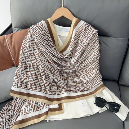 Cross-border Cotton and Linen Scarf Women's Japanese and Korean High-end Fashion Scarf Spring and Summer Sunscreen Warm Shawl Simple Scarf