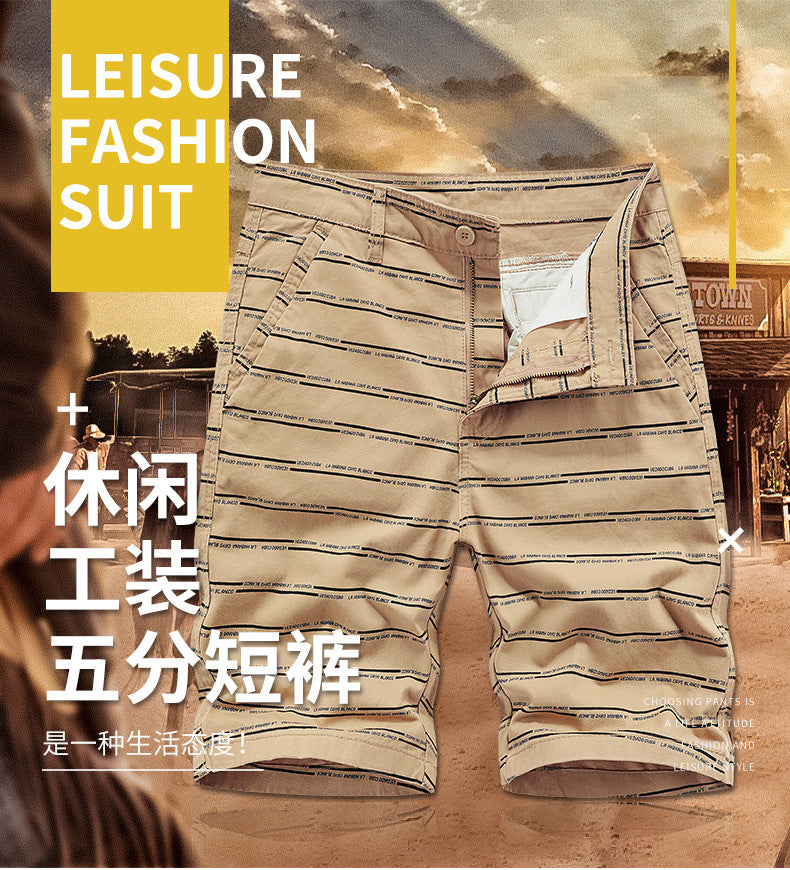 Casual Shorts Summer Men's Japanese-style Tooling All-match Solid Color Striped Claw Pants Boys Running Sports Men's Pants