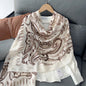 Cross-border Cotton and Linen Scarf Women's Japanese and Korean High-end Fashion Scarf Spring and Summer Sunscreen Warm Shawl Simple Scarf