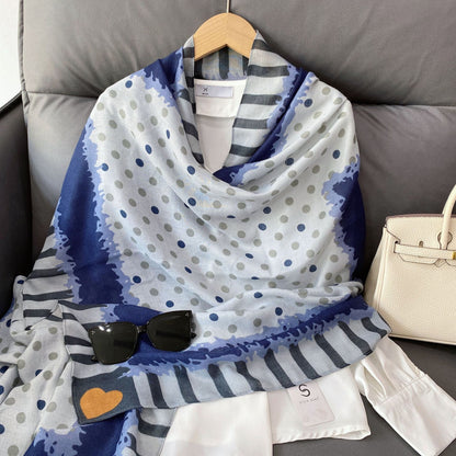Cross-border Cotton and Linen Scarf Women's Japanese and Korean High-end Fashion Scarf Spring and Summer Sunscreen Warm Shawl Simple Scarf