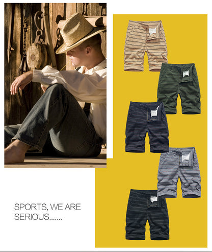 Casual Shorts Summer Men's Japanese-style Tooling All-match Solid Color Striped Claw Pants Boys Running Sports Men's Pants