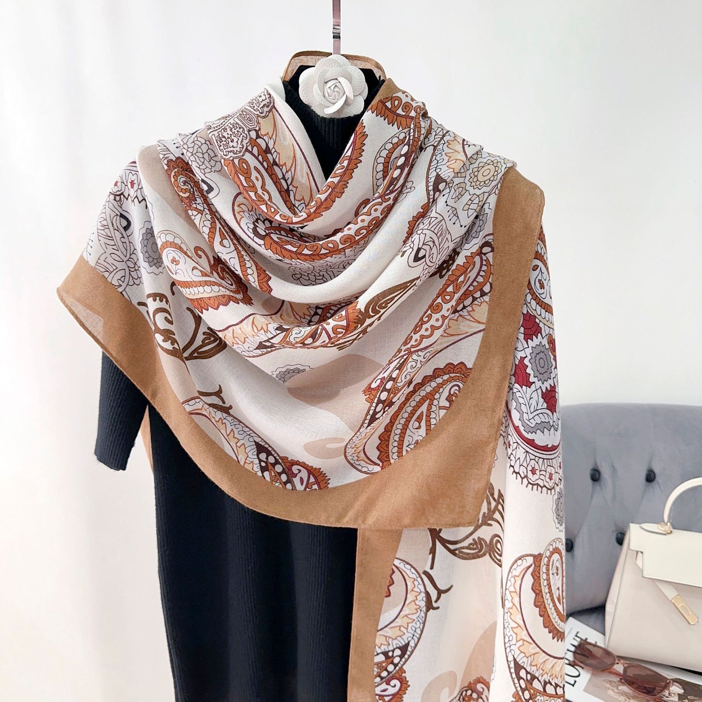 Cross-border Cotton and Linen Scarf Women's Japanese and Korean High-end Fashion Scarf Spring and Summer Sunscreen Warm Shawl Simple Scarf