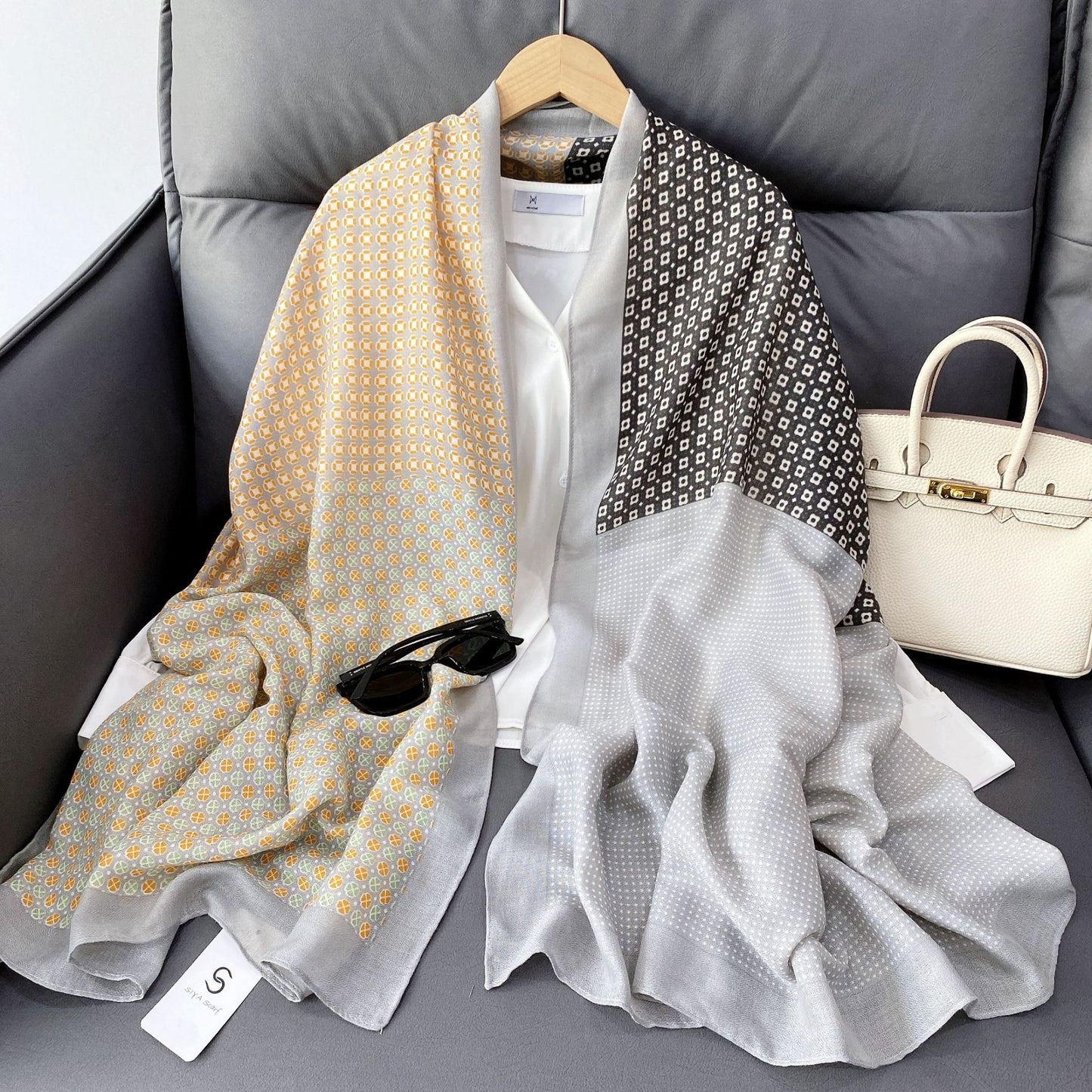 Cross-border Cotton and Linen Scarf Women's Japanese and Korean High-end Fashion Scarf Spring and Summer Sunscreen Warm Shawl Simple Scarf