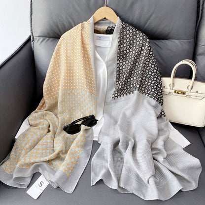 Cross-border Cotton and Linen Scarf Women's Japanese and Korean High-end Fashion Scarf Spring and Summer Sunscreen Warm Shawl Simple Scarf