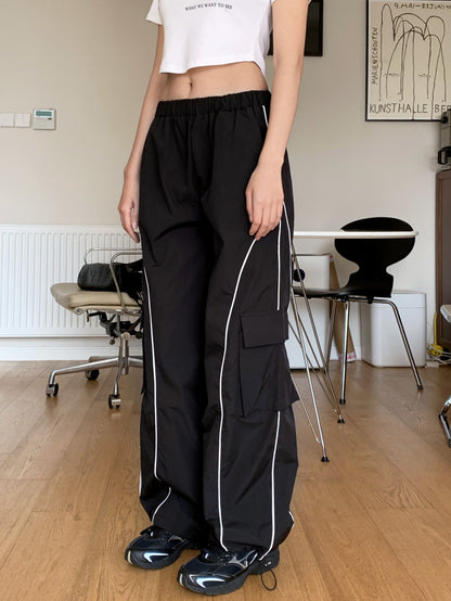 Dorothy Casual  High-Waisted Jogger Pants Loose Patchwork Cargo Pants Women's Color-Blocking