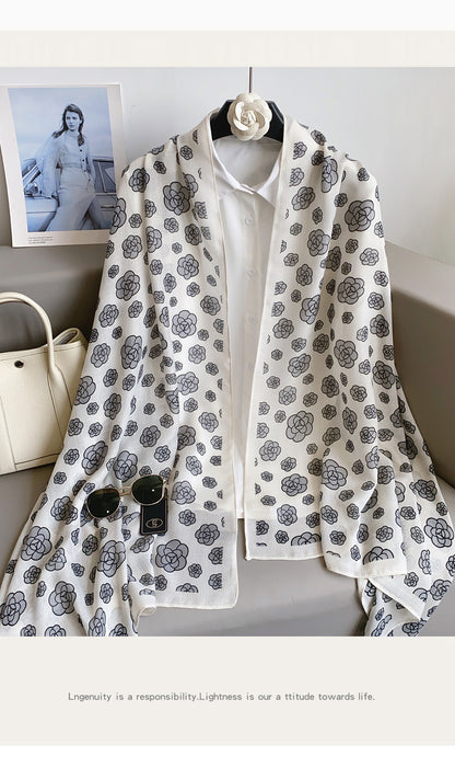 Cross-border Cotton and Linen Scarf Women's Japanese and Korean High-end Fashion Scarf Spring and Summer Sunscreen Warm Shawl Simple Scarf