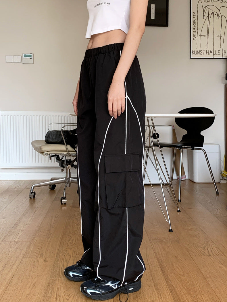 Dorothy Casual  High-Waisted Jogger Pants Loose Patchwork Cargo Pants Women's Color-Blocking