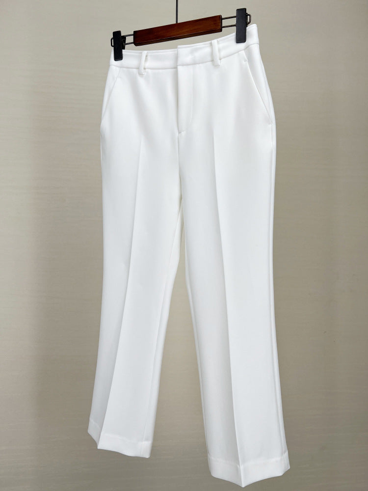 24 Spring and Autumn New Style Women's Suit Pants with Strong Draping Effect, Comfortable and Non-Tight, Commuter Pencil Pants, Versatile Nine-Point Straight-Leg Pants, High Waist