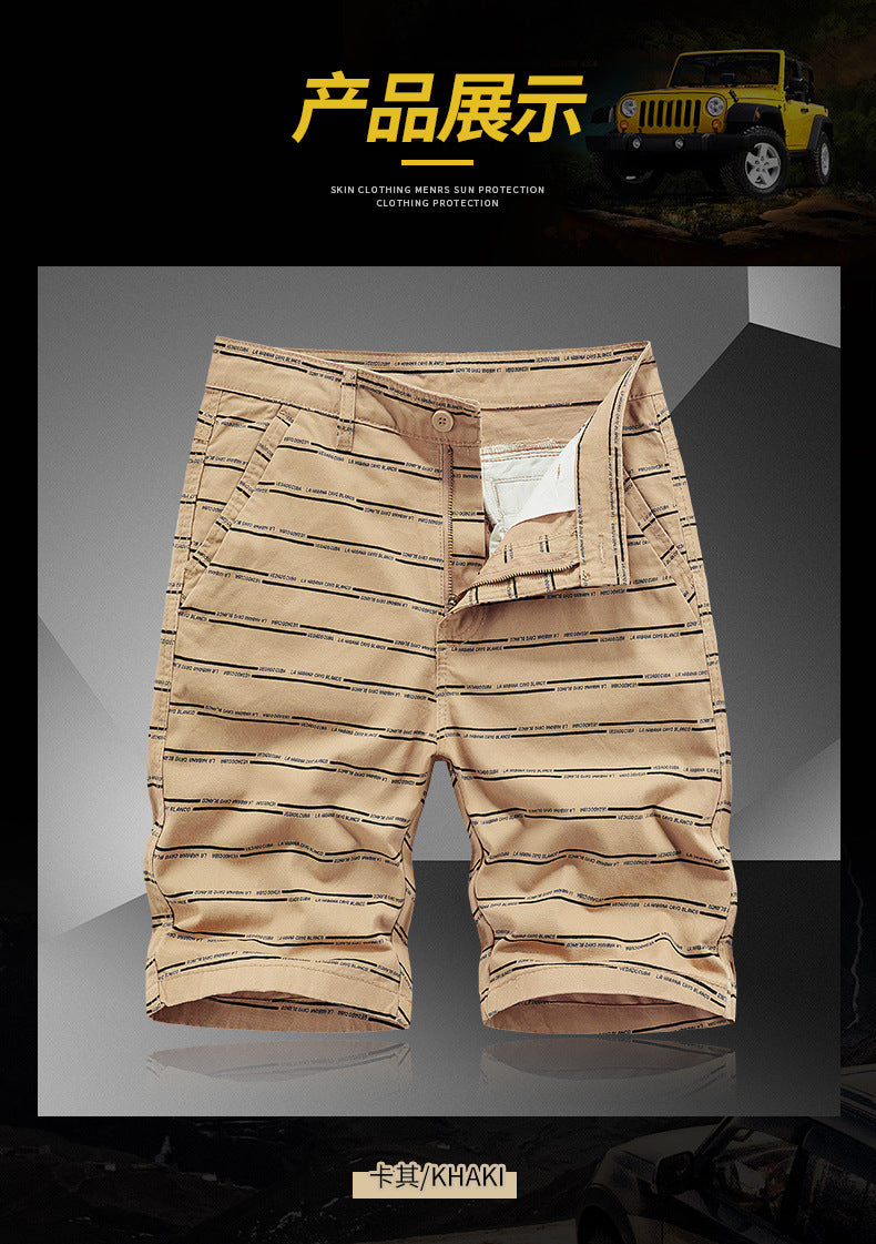 Casual Shorts Summer Men's Japanese-style Tooling All-match Solid Color Striped Claw Pants Boys Running Sports Men's Pants