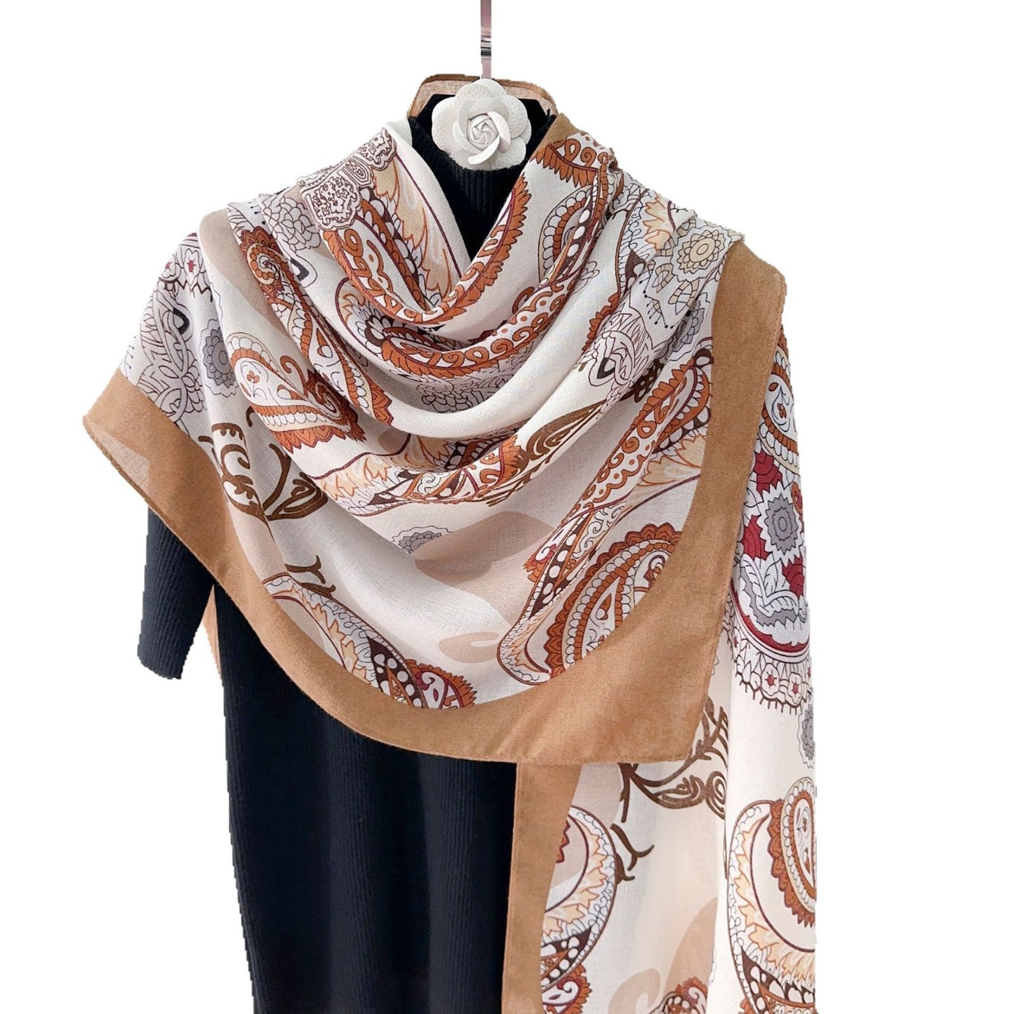 Cross-border Cotton and Linen Scarf Women's Japanese and Korean High-end Fashion Scarf Spring and Summer Sunscreen Warm Shawl Simple Scarf